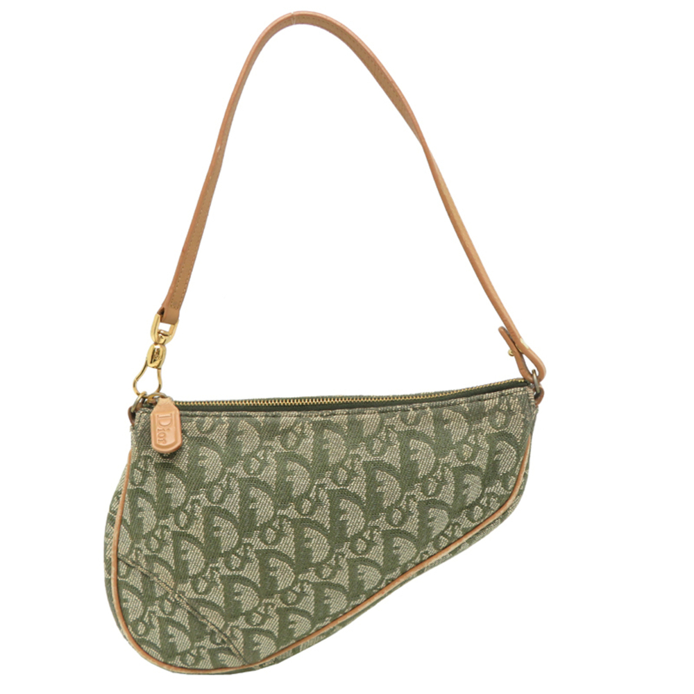 Christian Dior Saddle Pouch, Women's/Men's Handbag, Canvas, Trotter Pattern